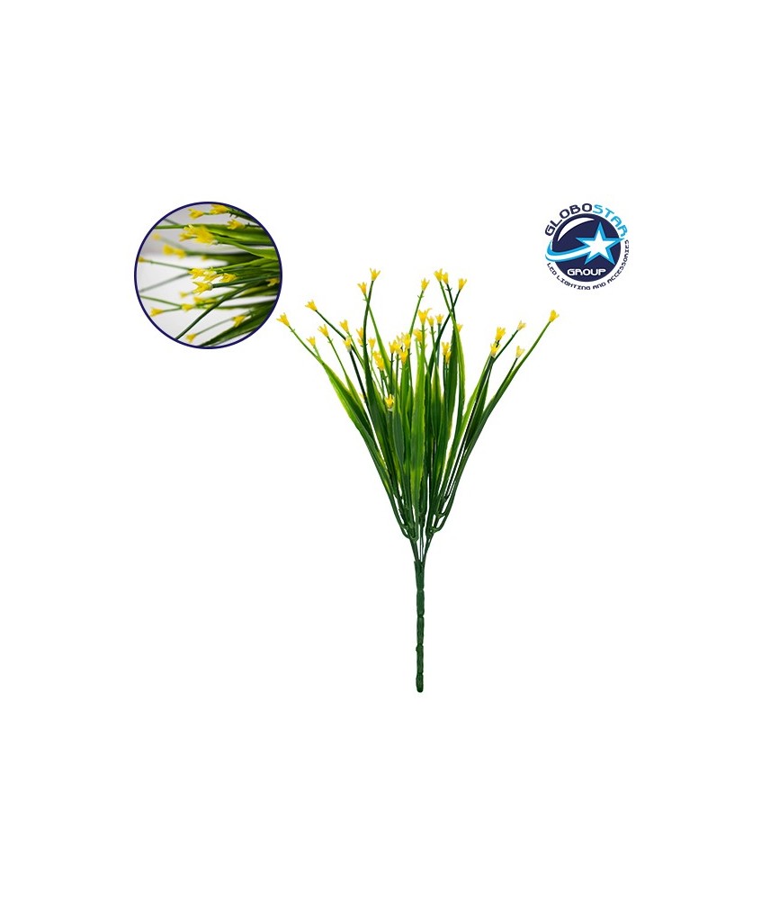 GloboStar® 09078 Τεχνητό Φυτό Διακοσμητικό Μπουκέτο Aphyllanthes Κίτρινο M17cm x Υ30cm Π17cm με 7 Κλαδάκια